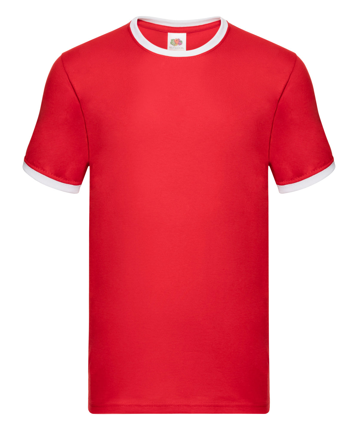 Stuttermabolur Fruit of the Loom SS168 – Red/White – 3XL