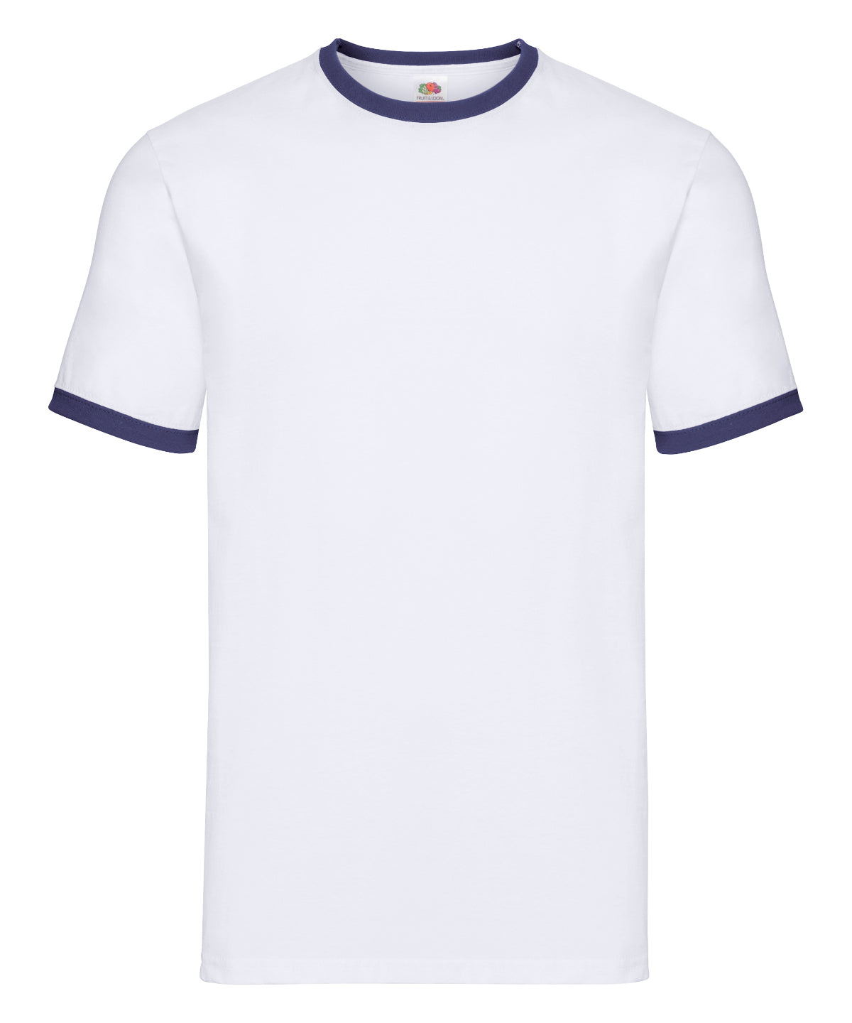 Stuttermabolur Fruit of the Loom SS168 – White/Navy – 3XL
