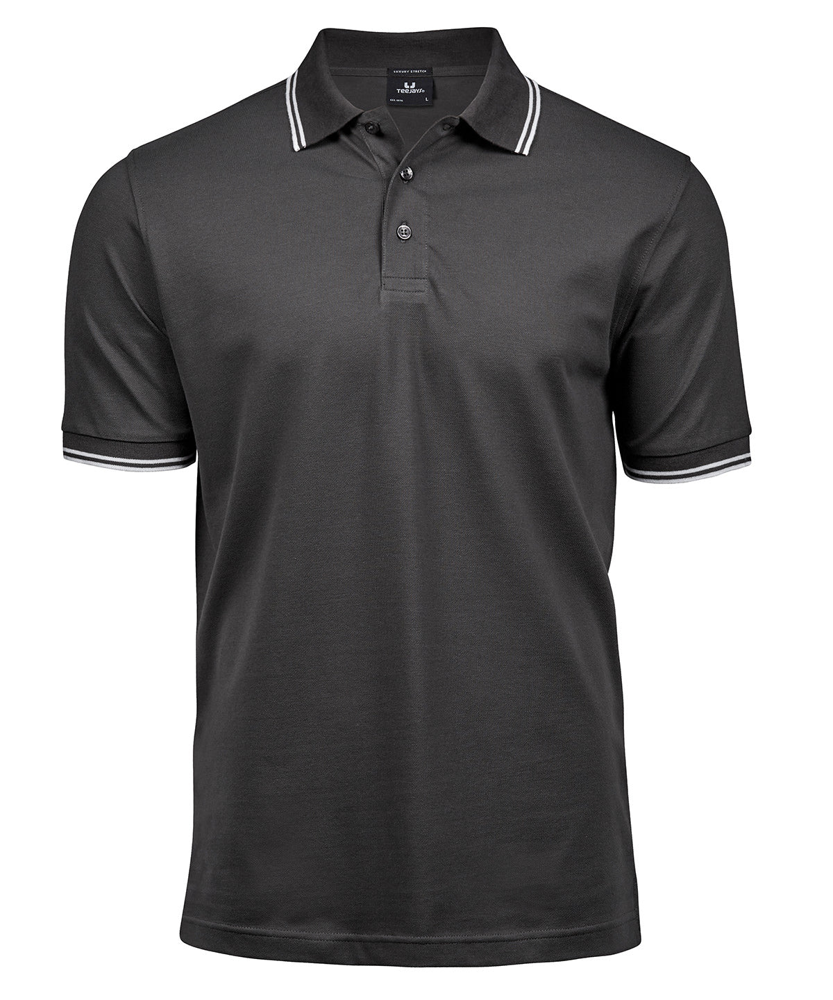 Pólóbolur Tee Jays TJ032 – Dark Grey/White – 3XL