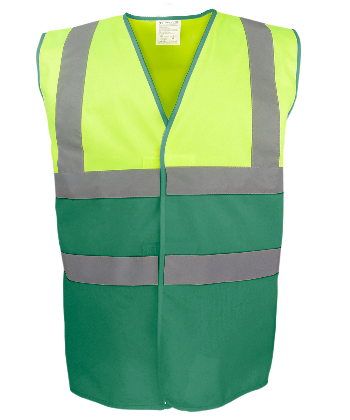Öryggisvesti Yoko YK107 – Hi-vis Yellow/Paramedic Green – 3XL