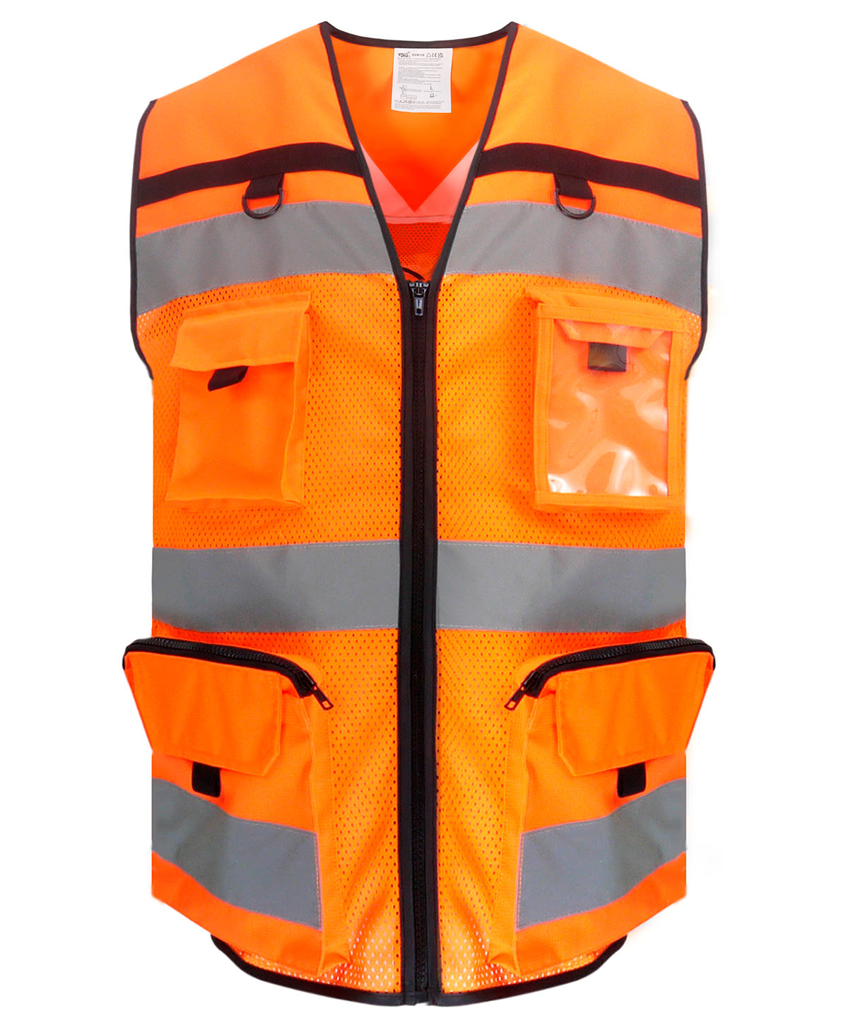 Öryggisvesti Yoko YK108 – Hi-vis Orange Mesh – 3XL