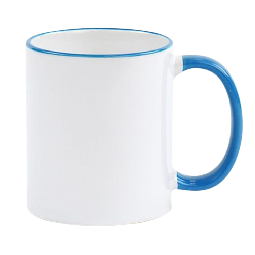 Bolli með litað handfang (blátt) - Hannaðu þinn eigin