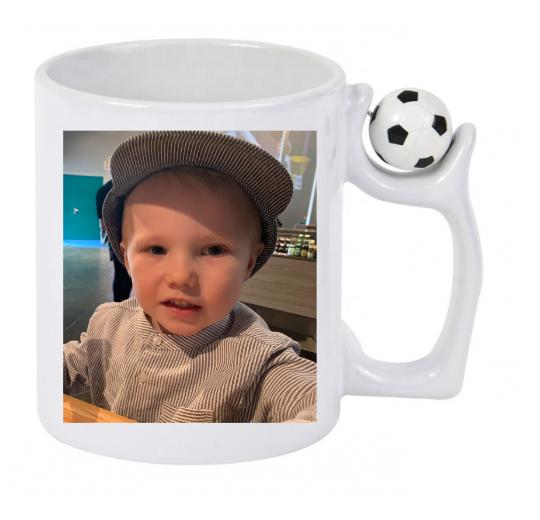 11oz fótbolta bolli - með eigin mynd eða texta