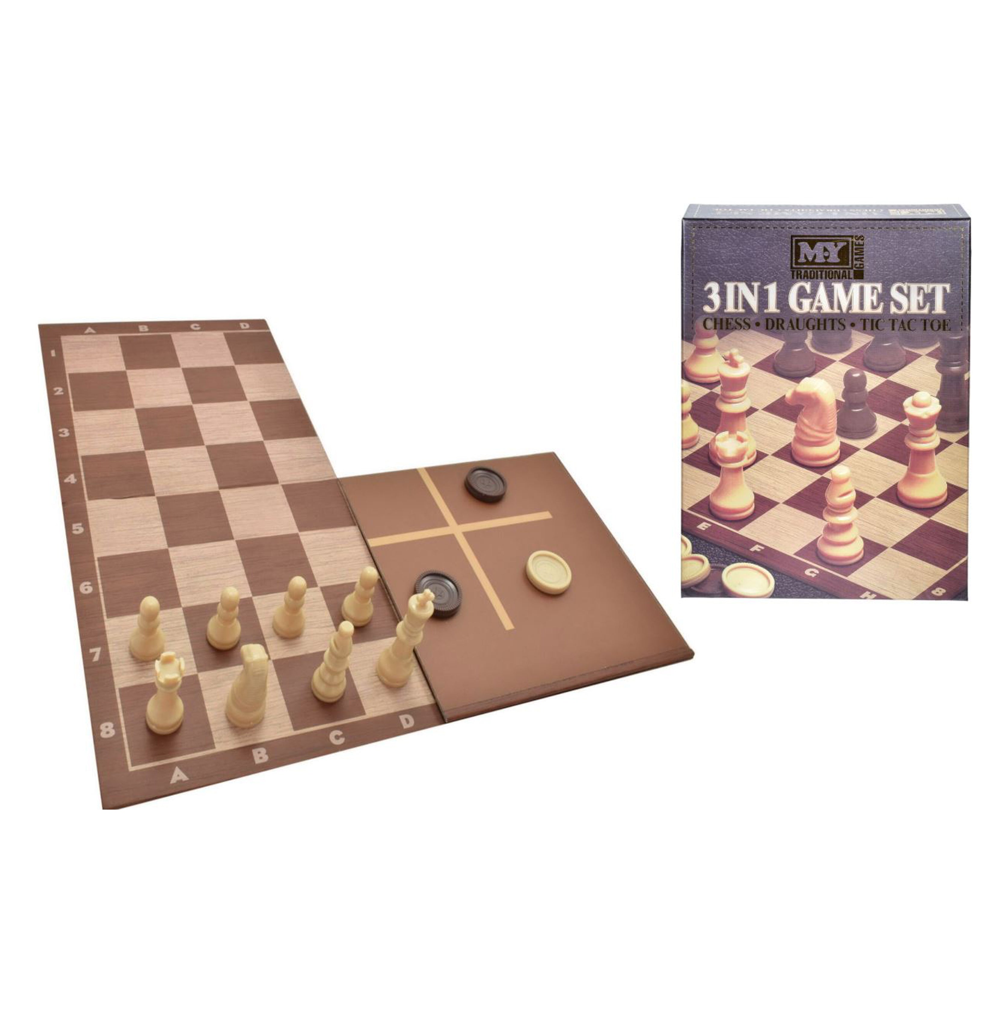 3In1-skák, Checkers og Tic Tac Toe