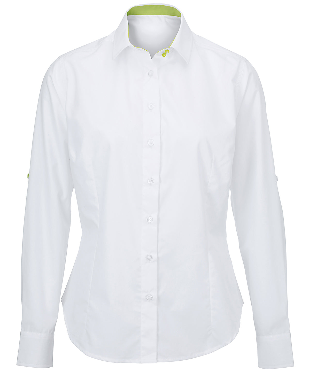 Bolir - Women's White Roll-up Sleeve Shirt (NF521W)