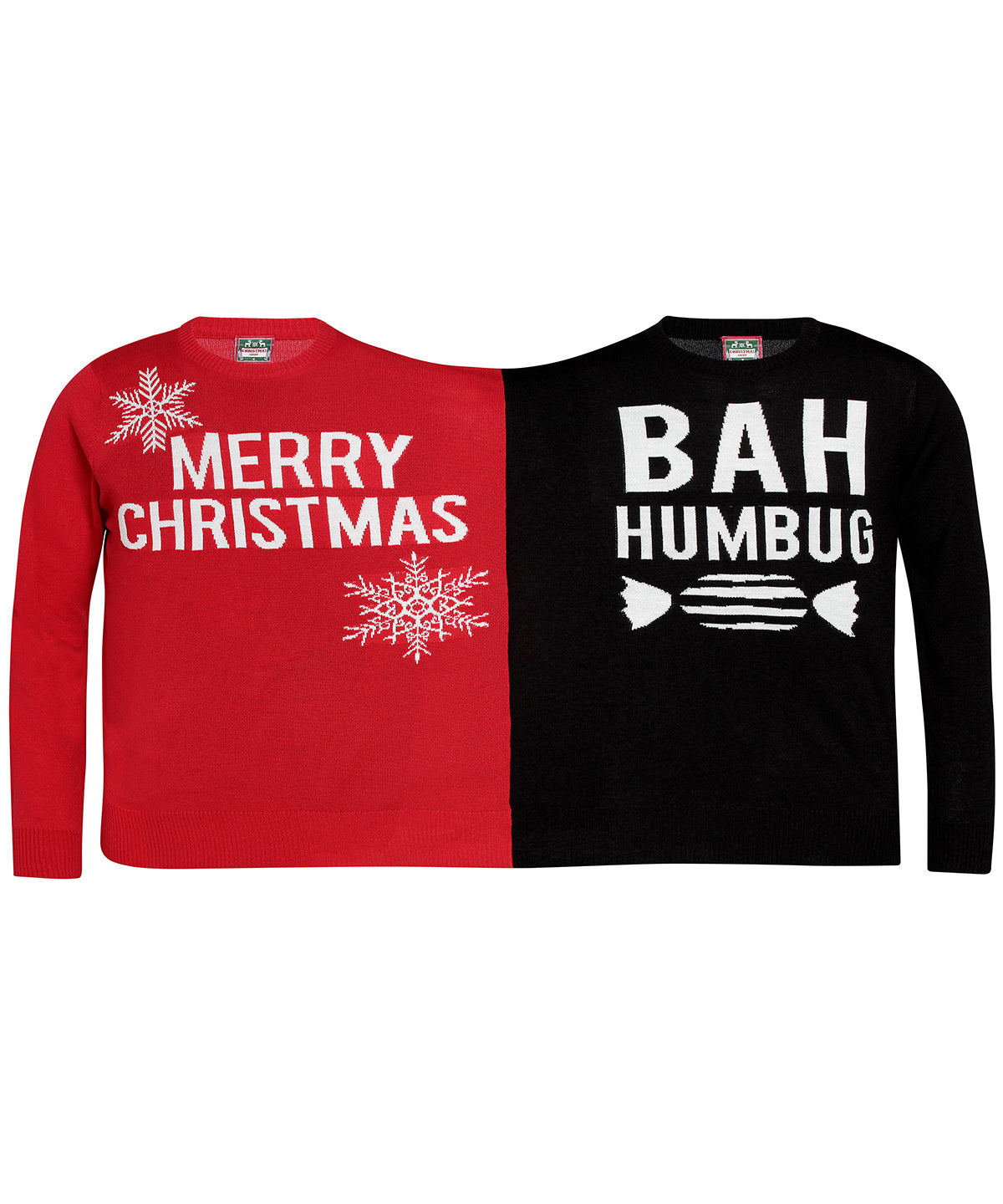 Prjónaðar peysur - Adults Double Merry Christmas/Bah Humbug Christmas Jumper