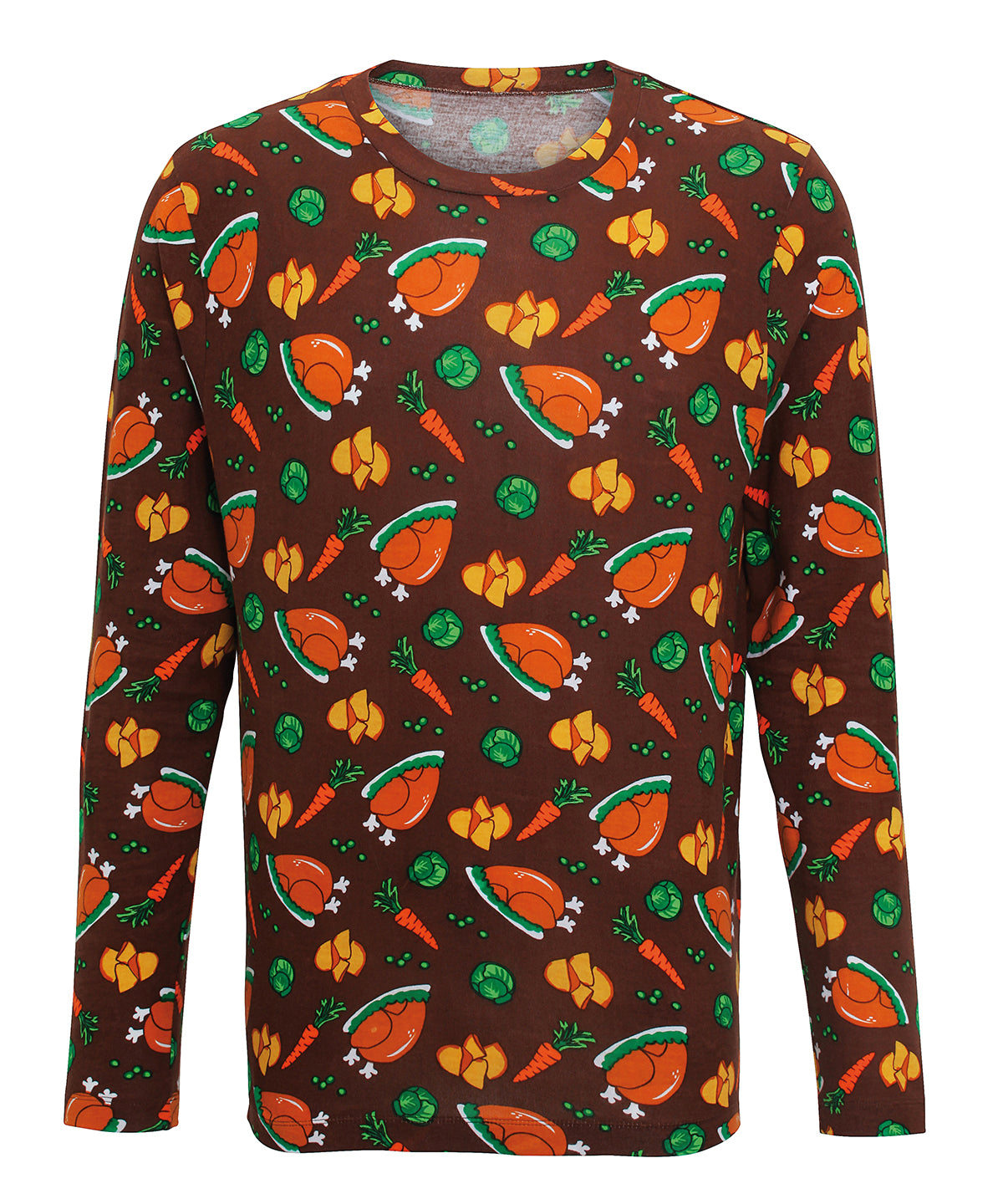 Stuttermabolir - Long Sleeve Tee With Christmas Dinner Print