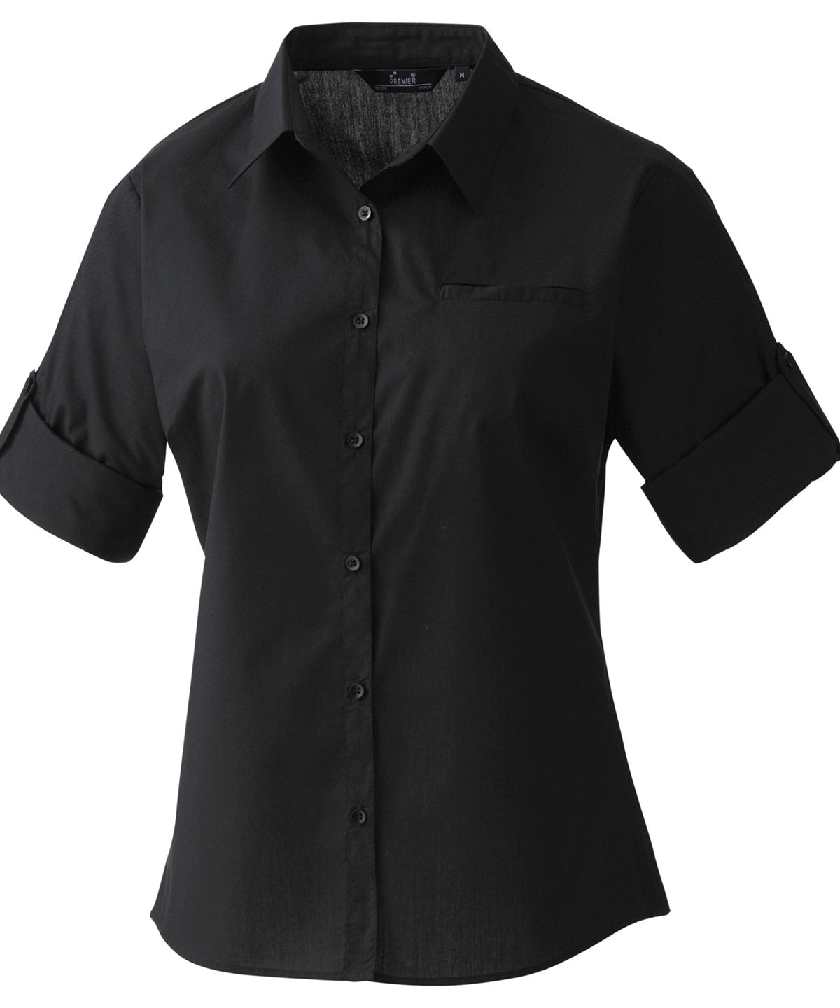 Blússur - Women's Roll Sleeve Poplin Blouse