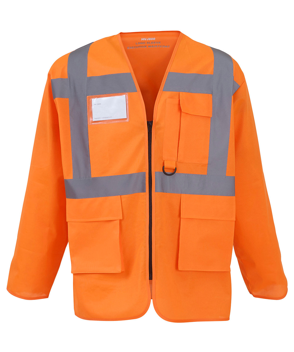 Öryggisvesti - Hi-vis Executive Long Sleeve Waistcoat (HVJ800)