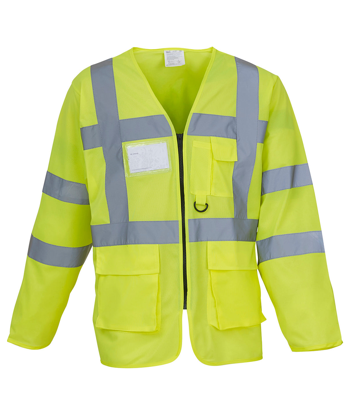 Öryggisvesti - Hi-vis Executive Long Sleeve Waistcoat (HVJ800)