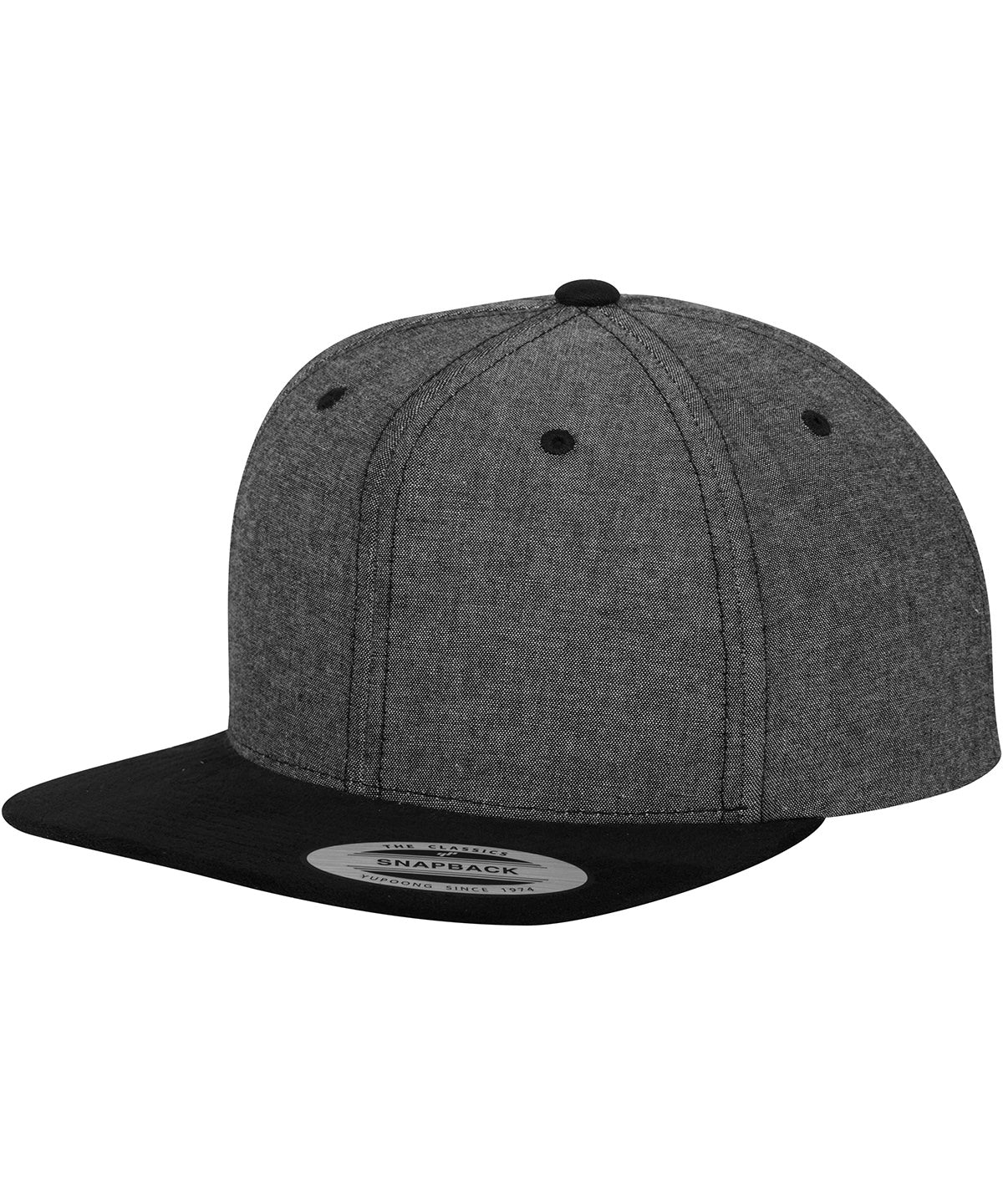 Húfur - Chambray-suede Snapback (6089CH)