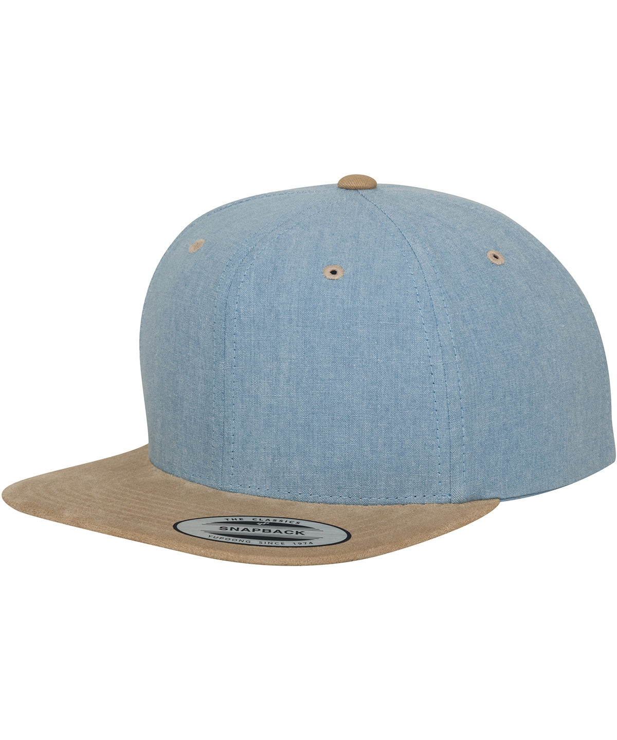 Húfur - Chambray-suede Snapback (6089CH)