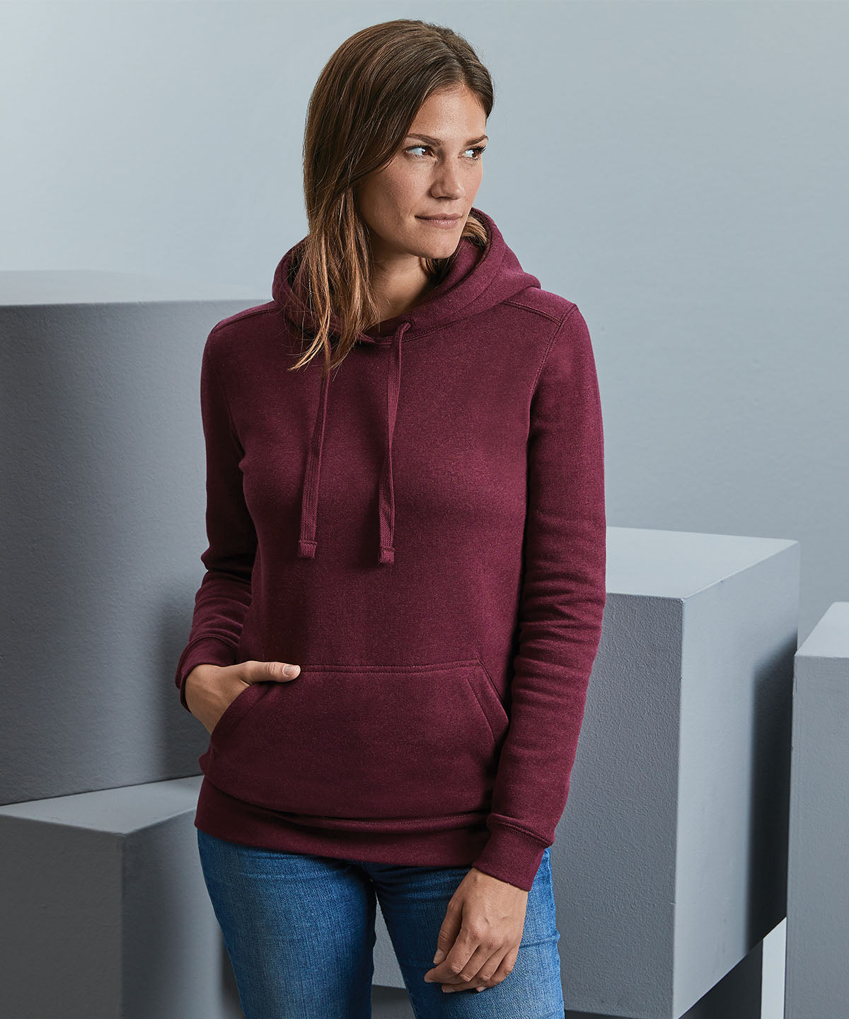 Hettupeysur - Women's Authentic Melange Hooded Sweatshirt