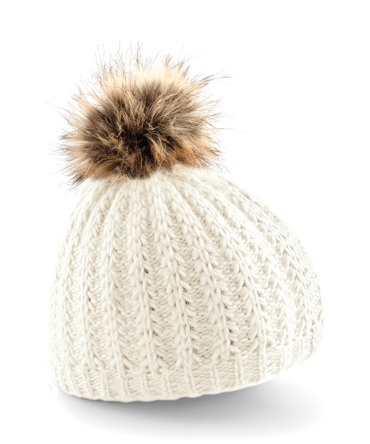 Húfur - Fur Pom Pom Beanie