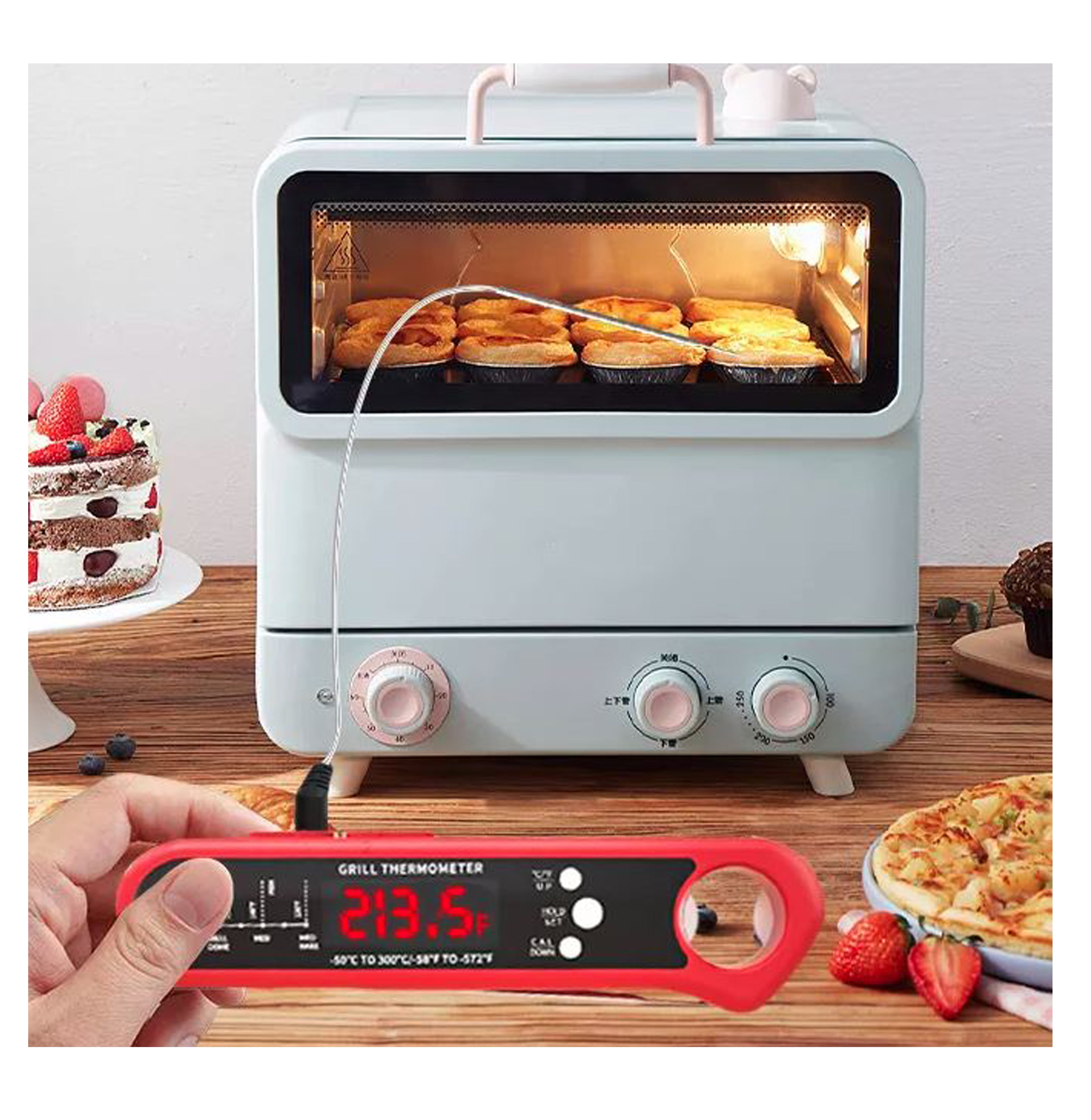 Digital kjöthitamælir m/ ofntengi