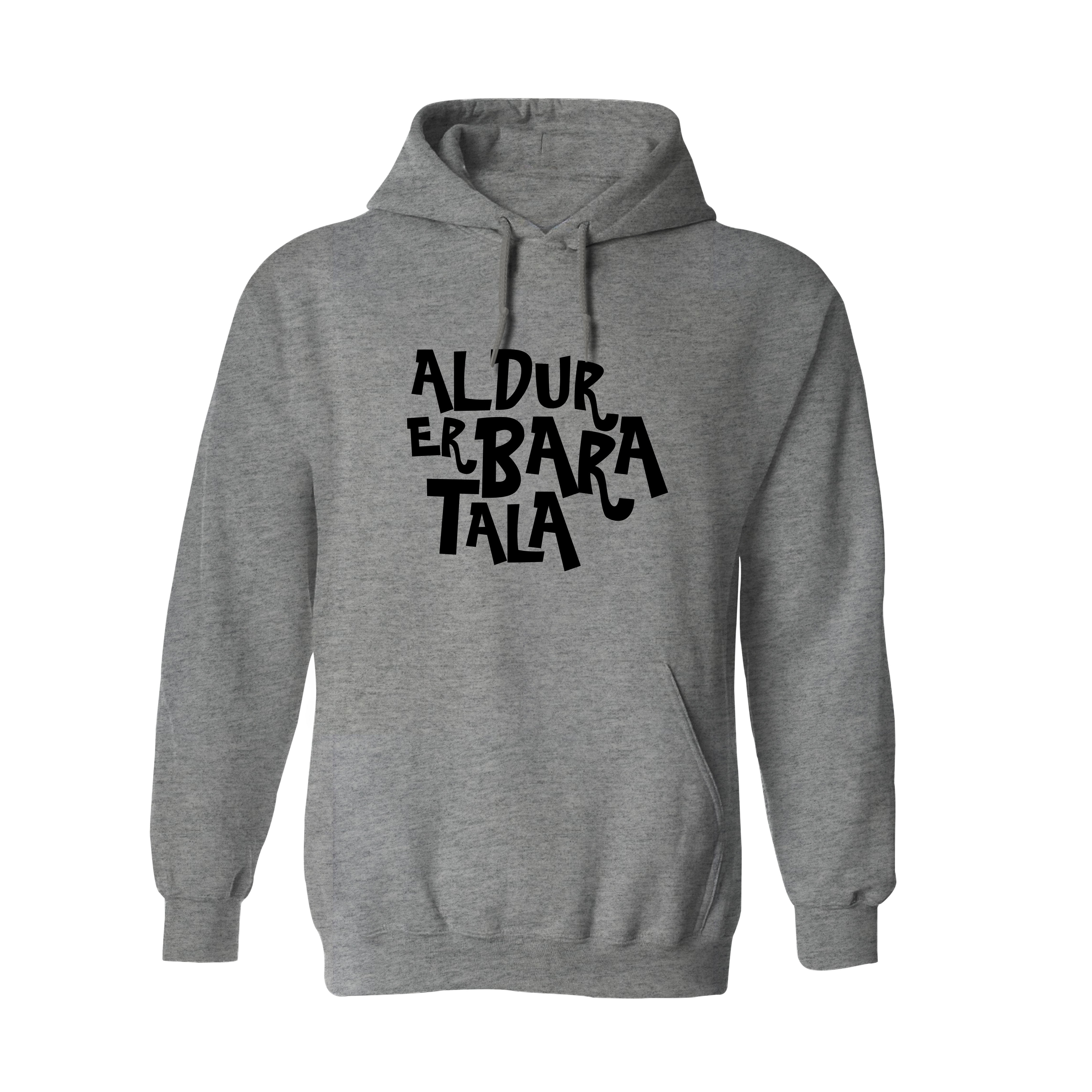 ALDUR ER BARA TALA - Hettupeysa - Grá