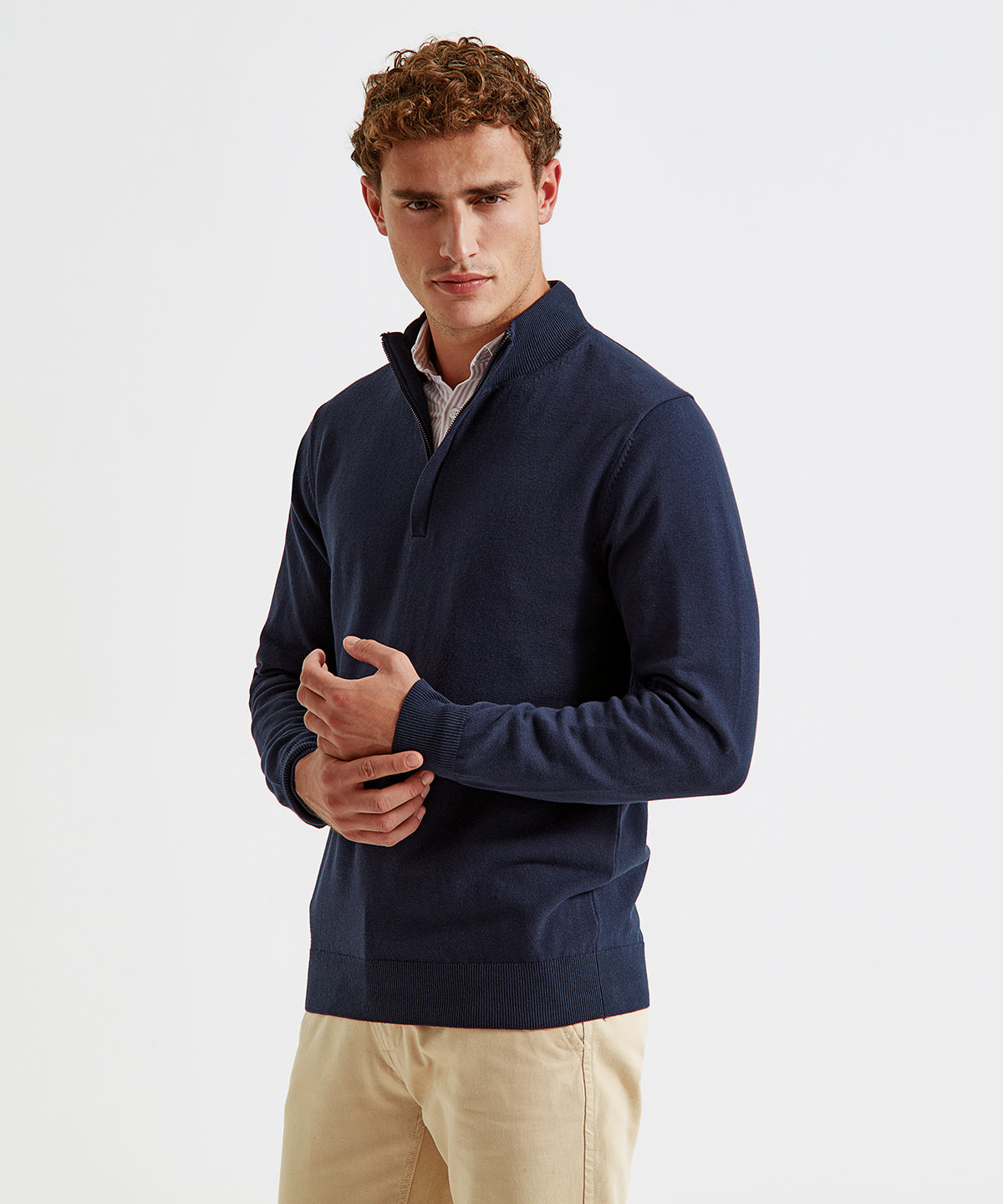 Prjónaðar peysur - Men's Cotton Blend ¼ Zip Sweater