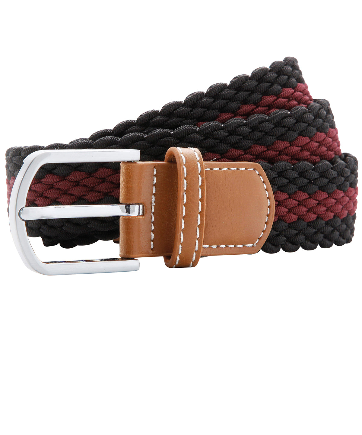 Belti - Two-colour Stripe Braid Stretch Belt