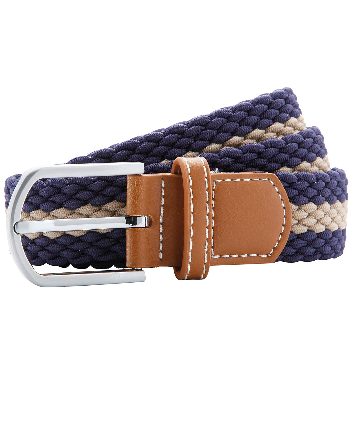 Belti - Two-colour Stripe Braid Stretch Belt
