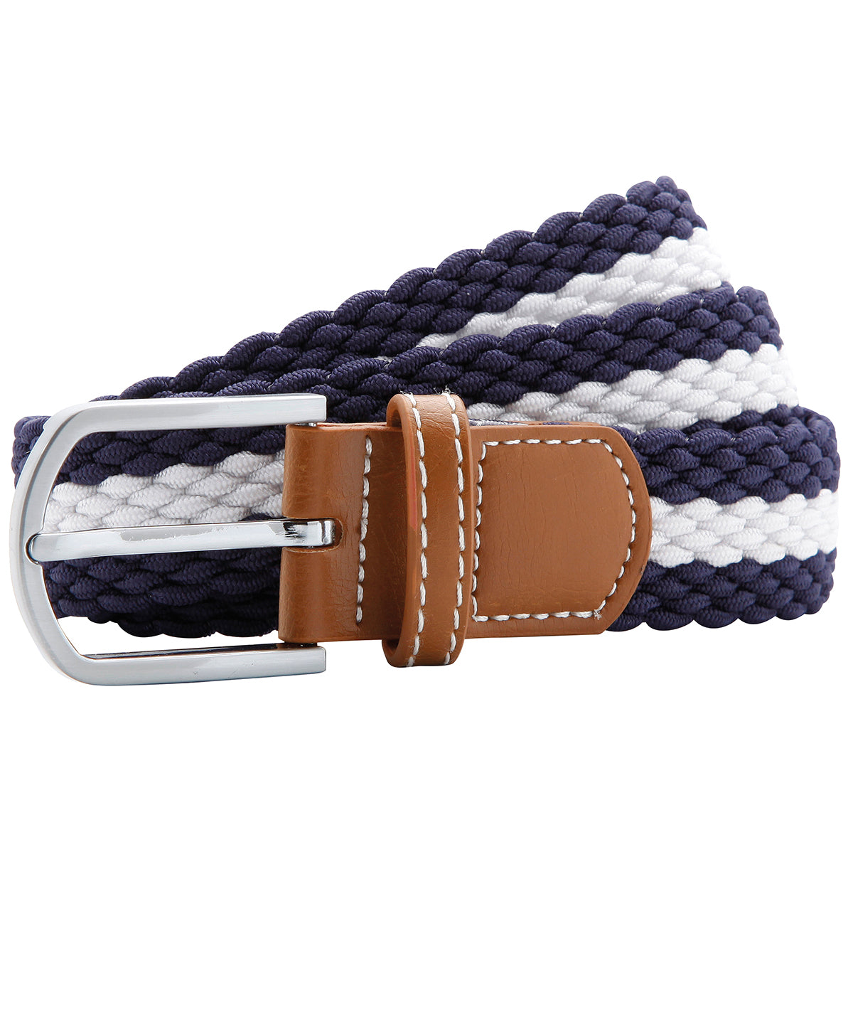 Belti - Two-colour Stripe Braid Stretch Belt