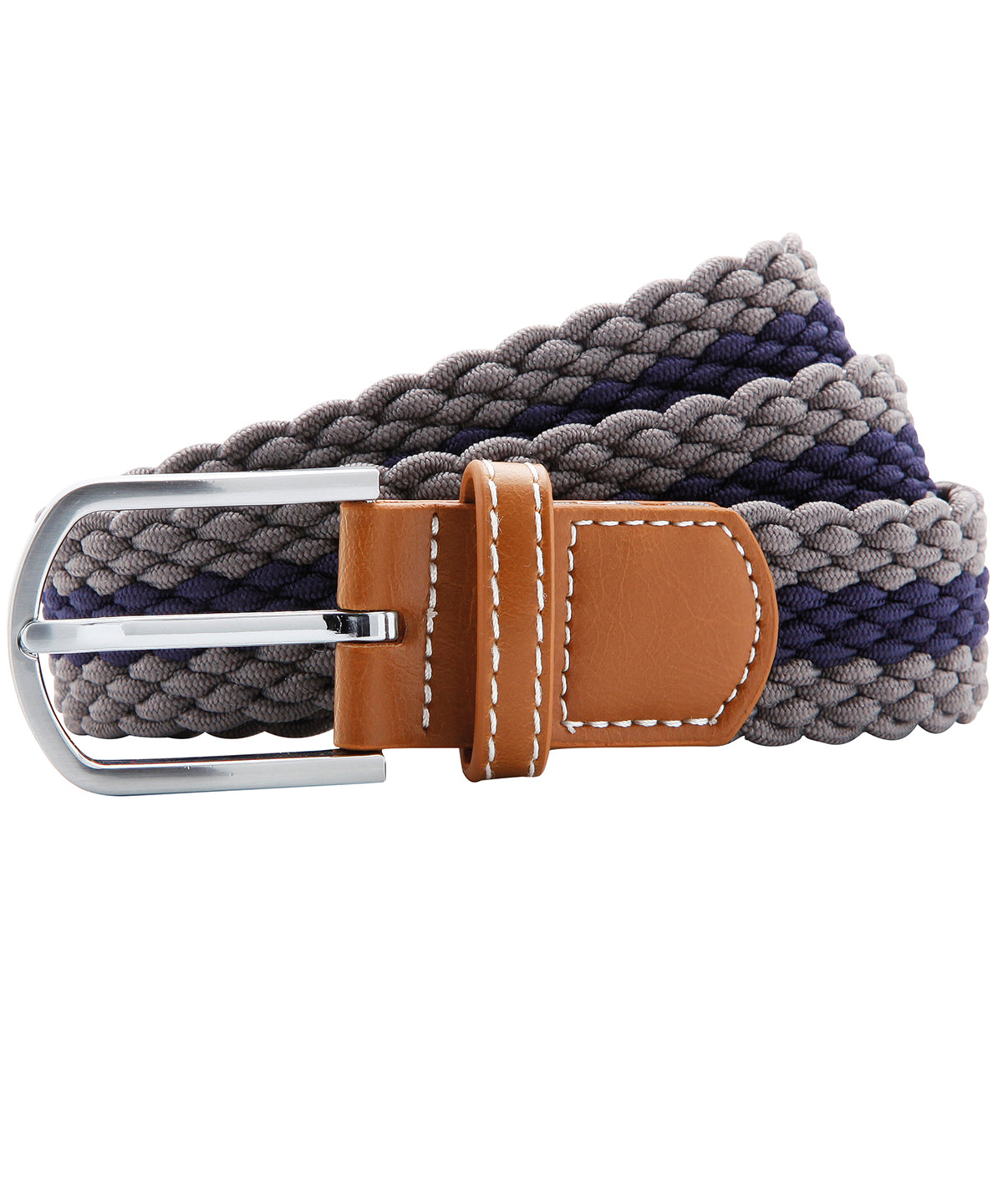 Belti - Two-colour Stripe Braid Stretch Belt