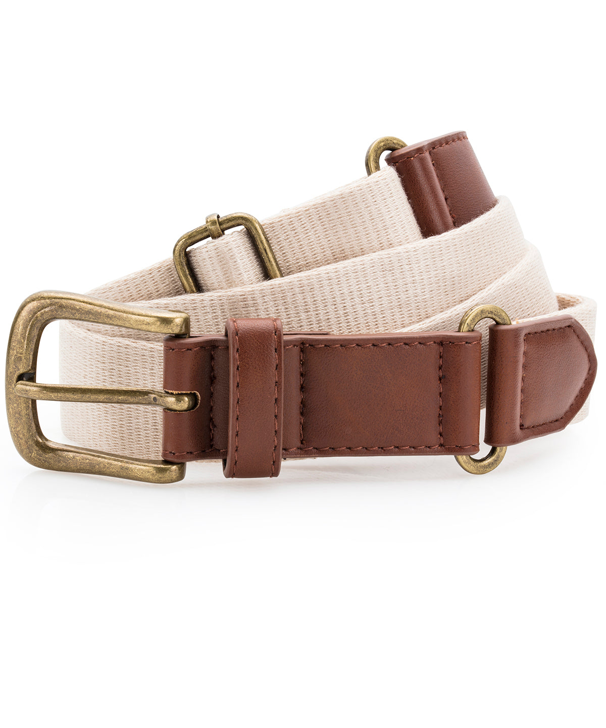 Belti - Faux Leather And Canvas Belt
