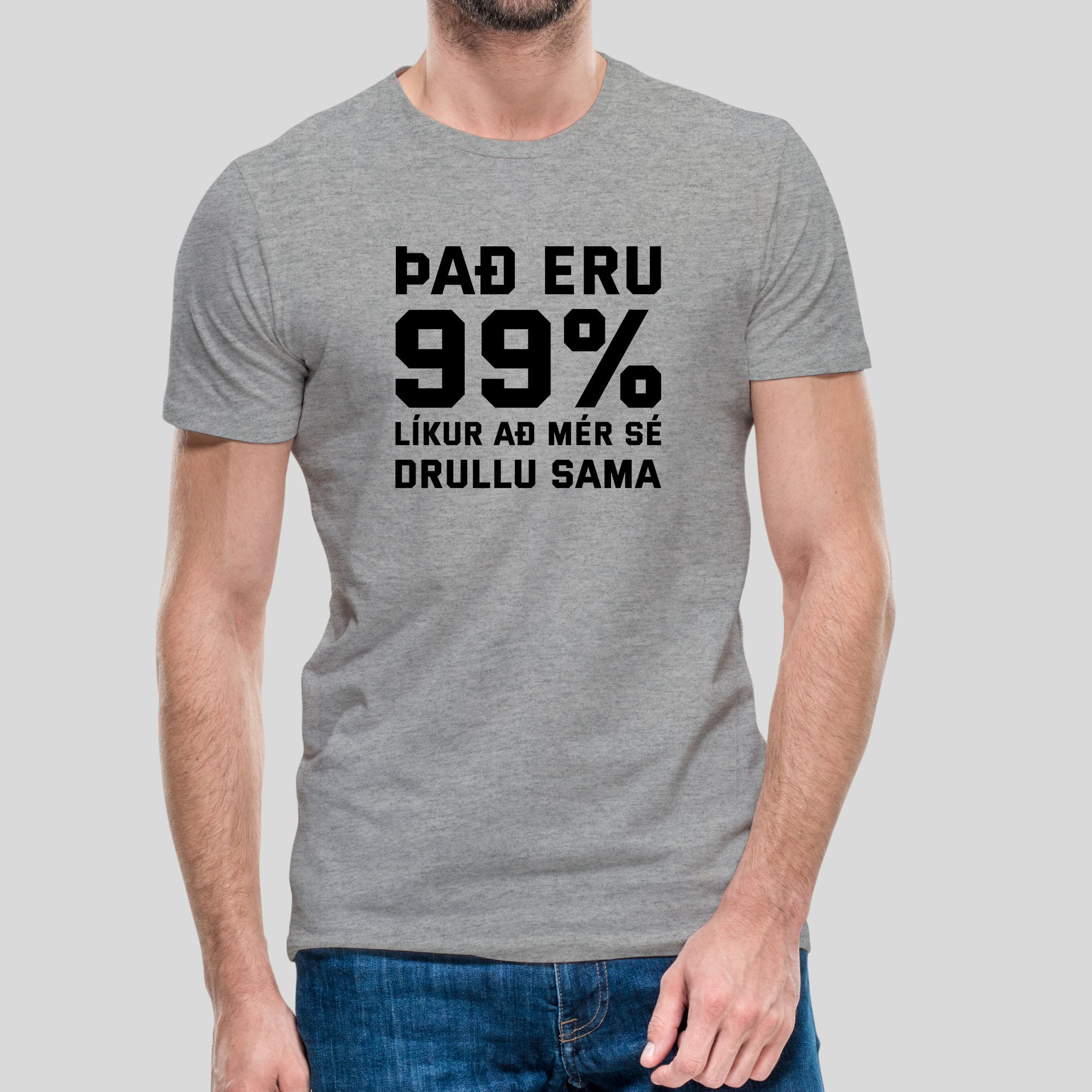 ÞAÐ ERU 99 - Grár bolur