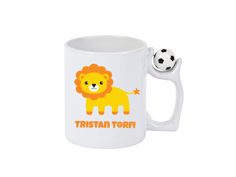 Fótboltabolli með ljóni og nafni barnsins