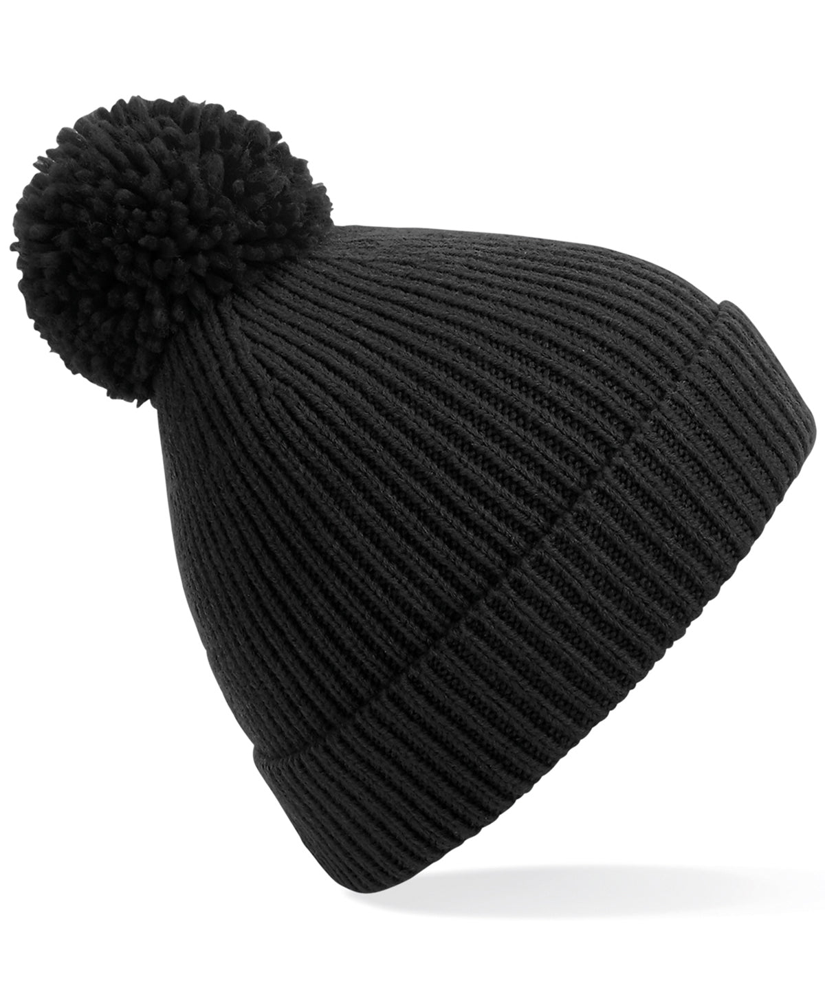 Húfur - Engineered Knit Ribbed Pom Pom Beanie