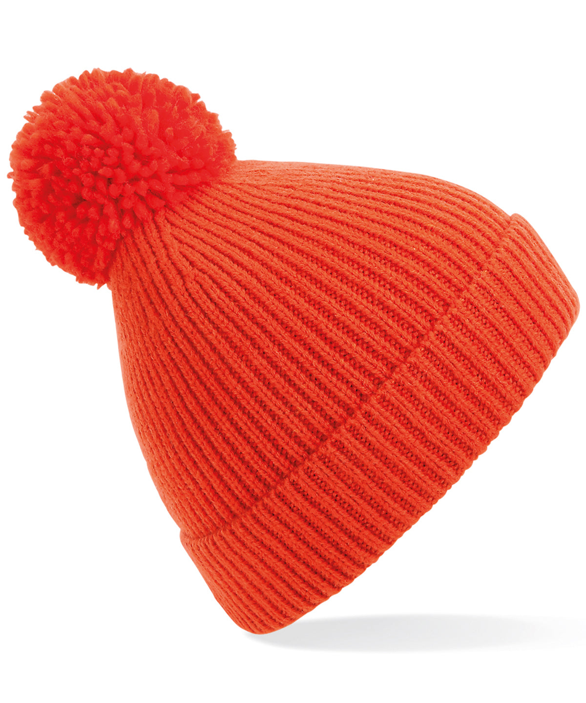 Húfur - Engineered Knit Ribbed Pom Pom Beanie
