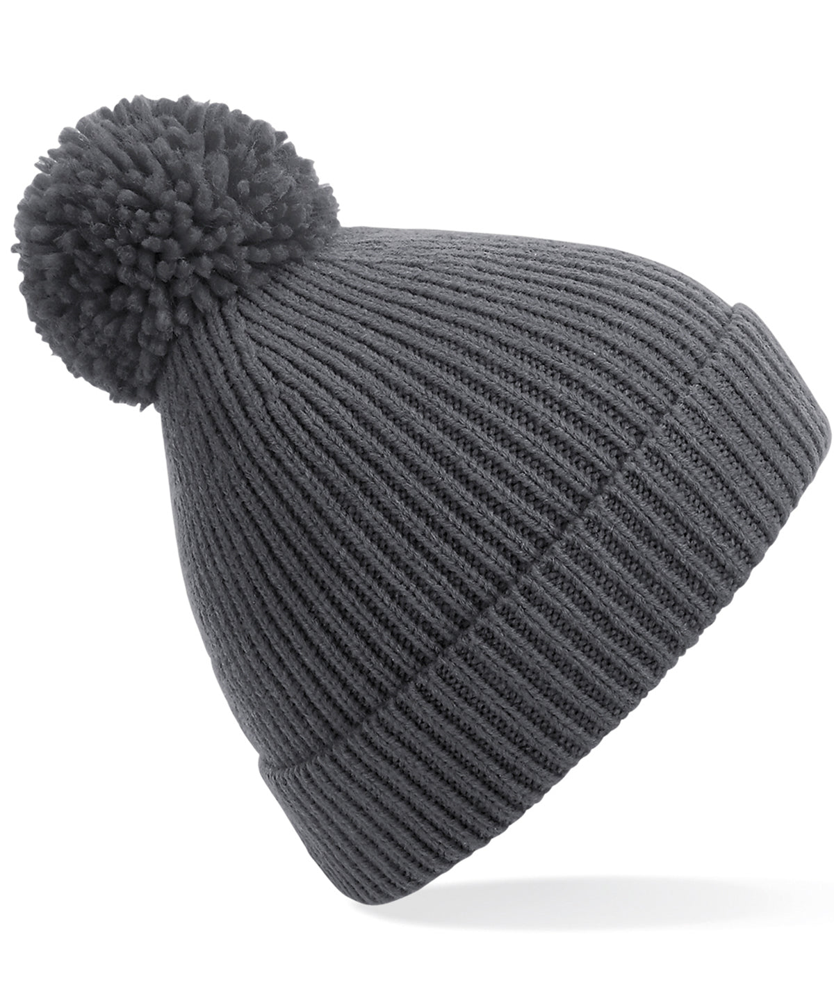 Húfur - Engineered Knit Ribbed Pom Pom Beanie
