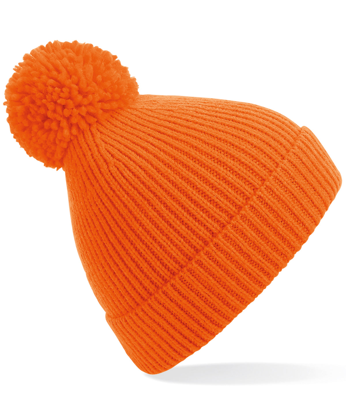 Húfur - Engineered Knit Ribbed Pom Pom Beanie
