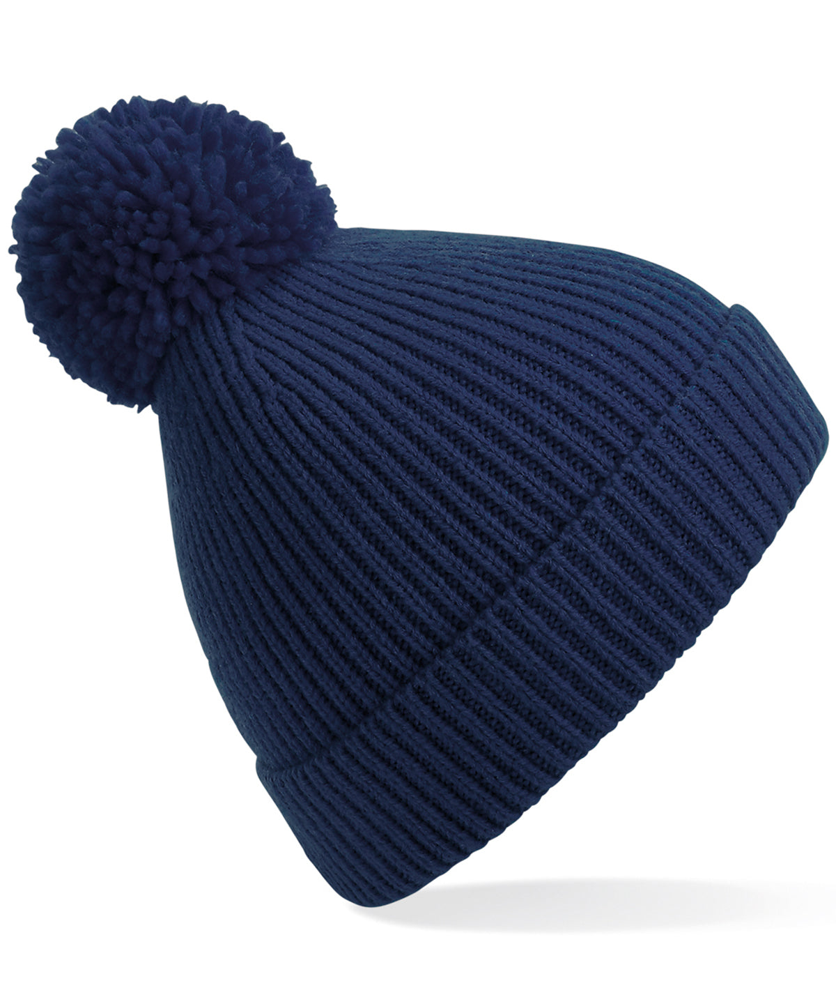 Húfur - Engineered Knit Ribbed Pom Pom Beanie