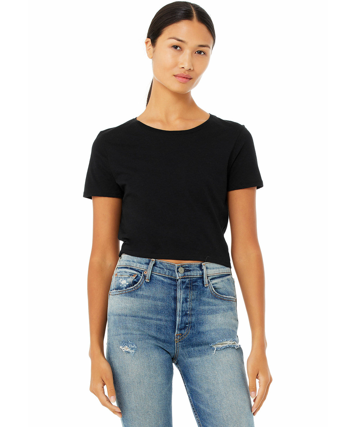Stuttermabolir - Women's Polycotton Crop Tee