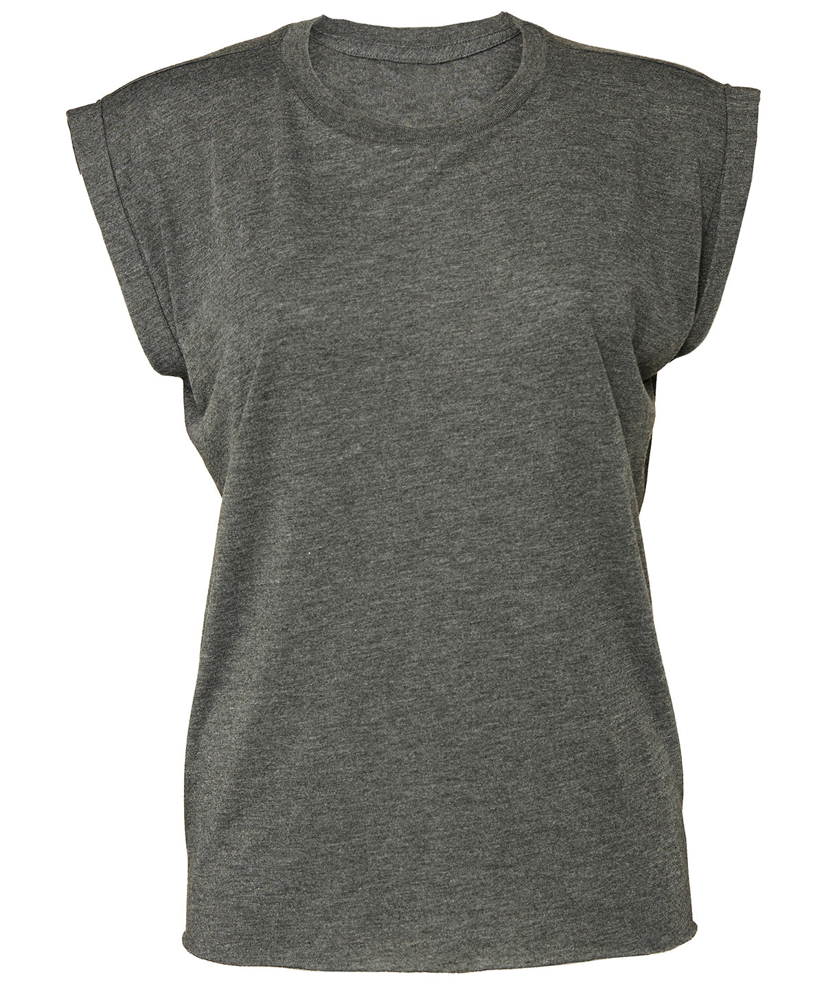 Stuttermabolir - Women's Flowy Muscle Tee With Rolled Cuff