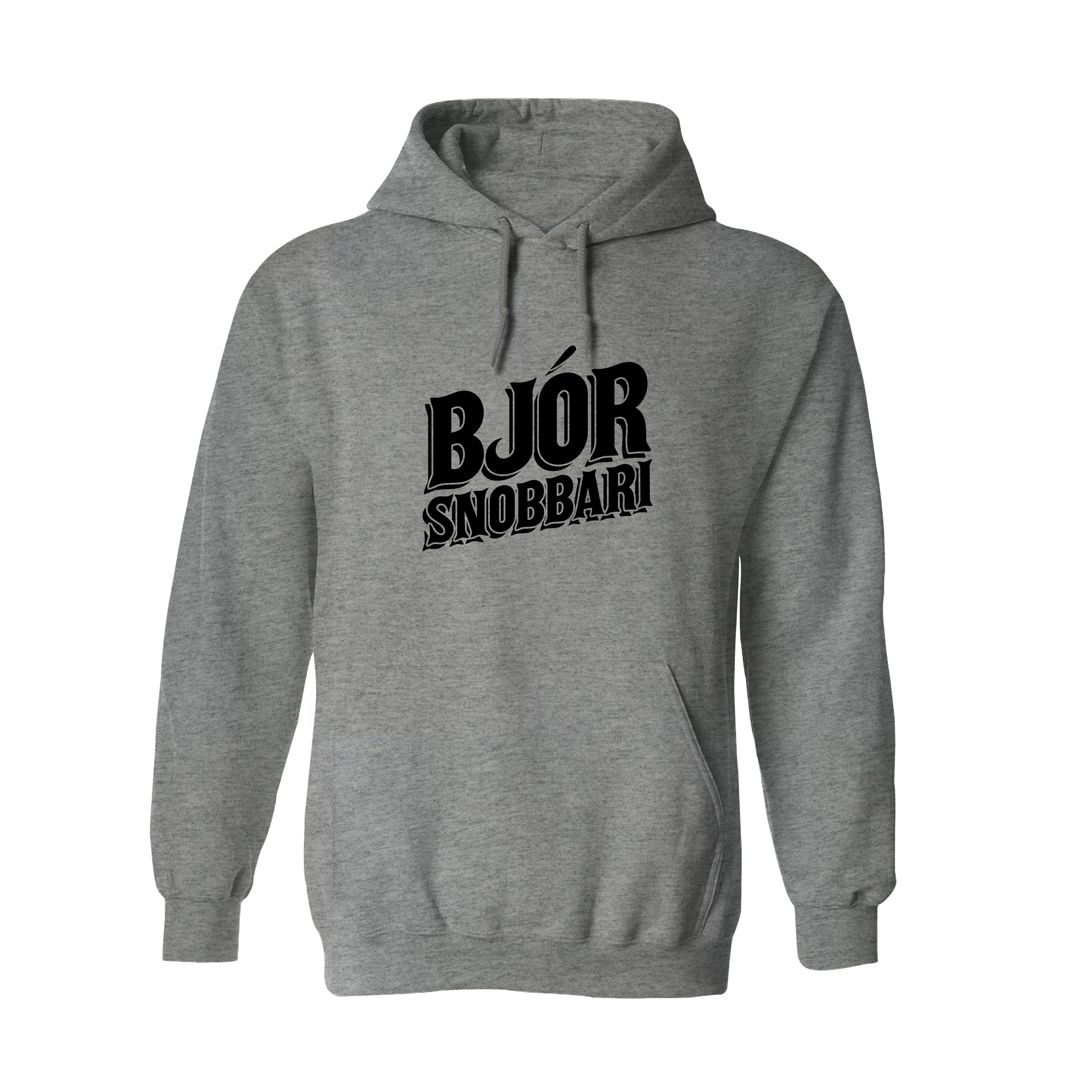 BJÓR-SNOBBARI - Hettupeysa - Grá