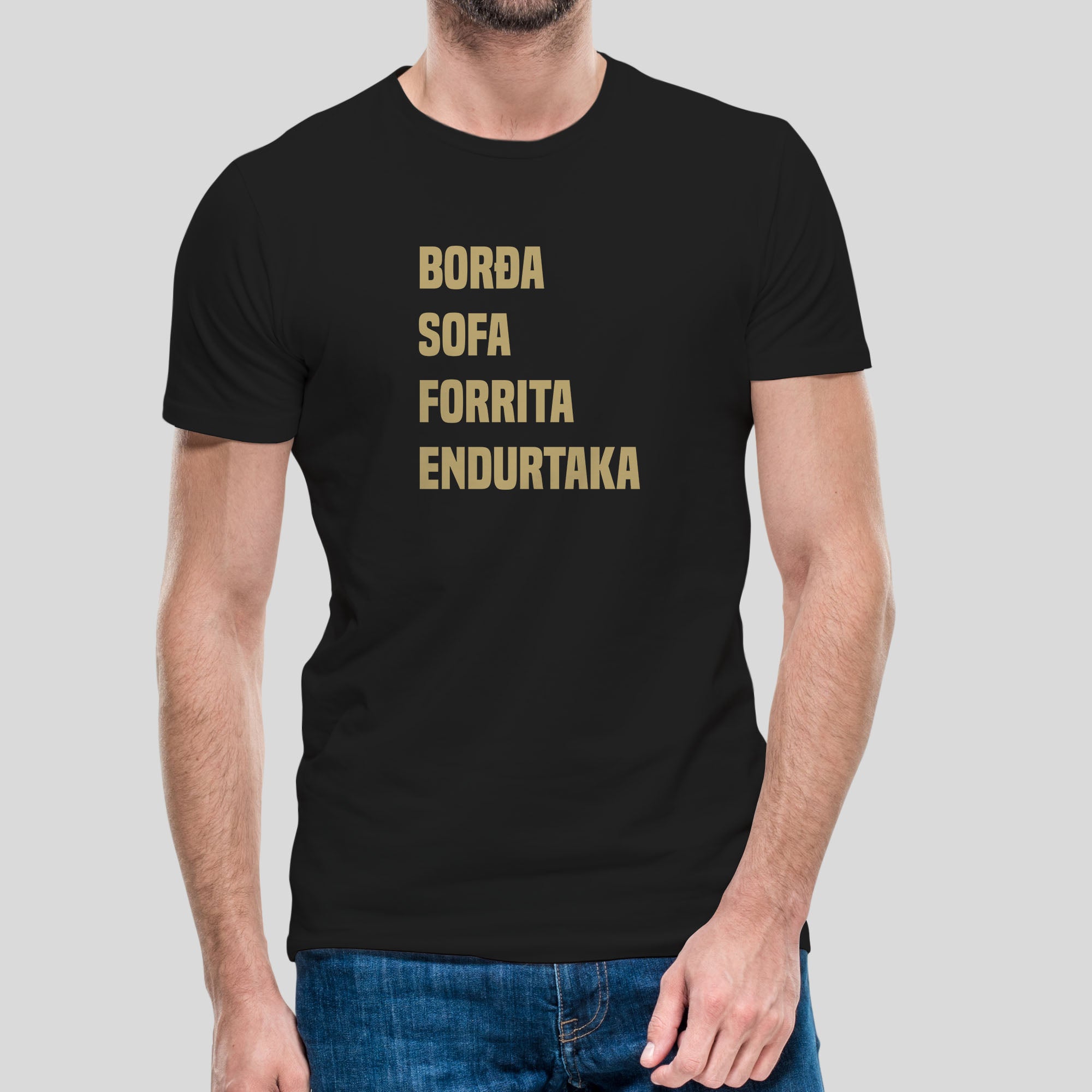 BORÐA SOFA FORRITA ENDURTAKA - Svartur bolur