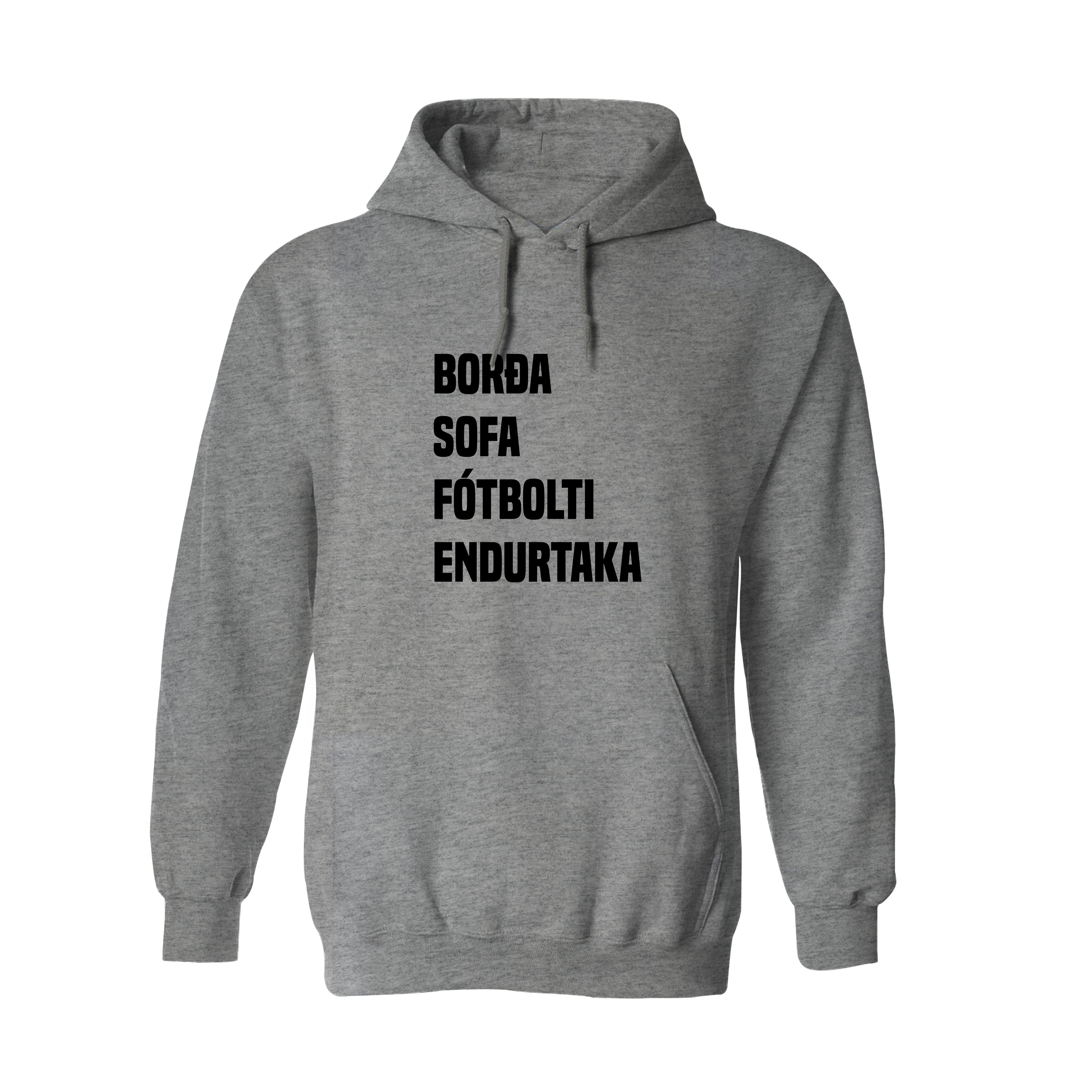 BORÐA SOFA FÓTBOLTI ENDURTAKA - Hettupeysa - Grá