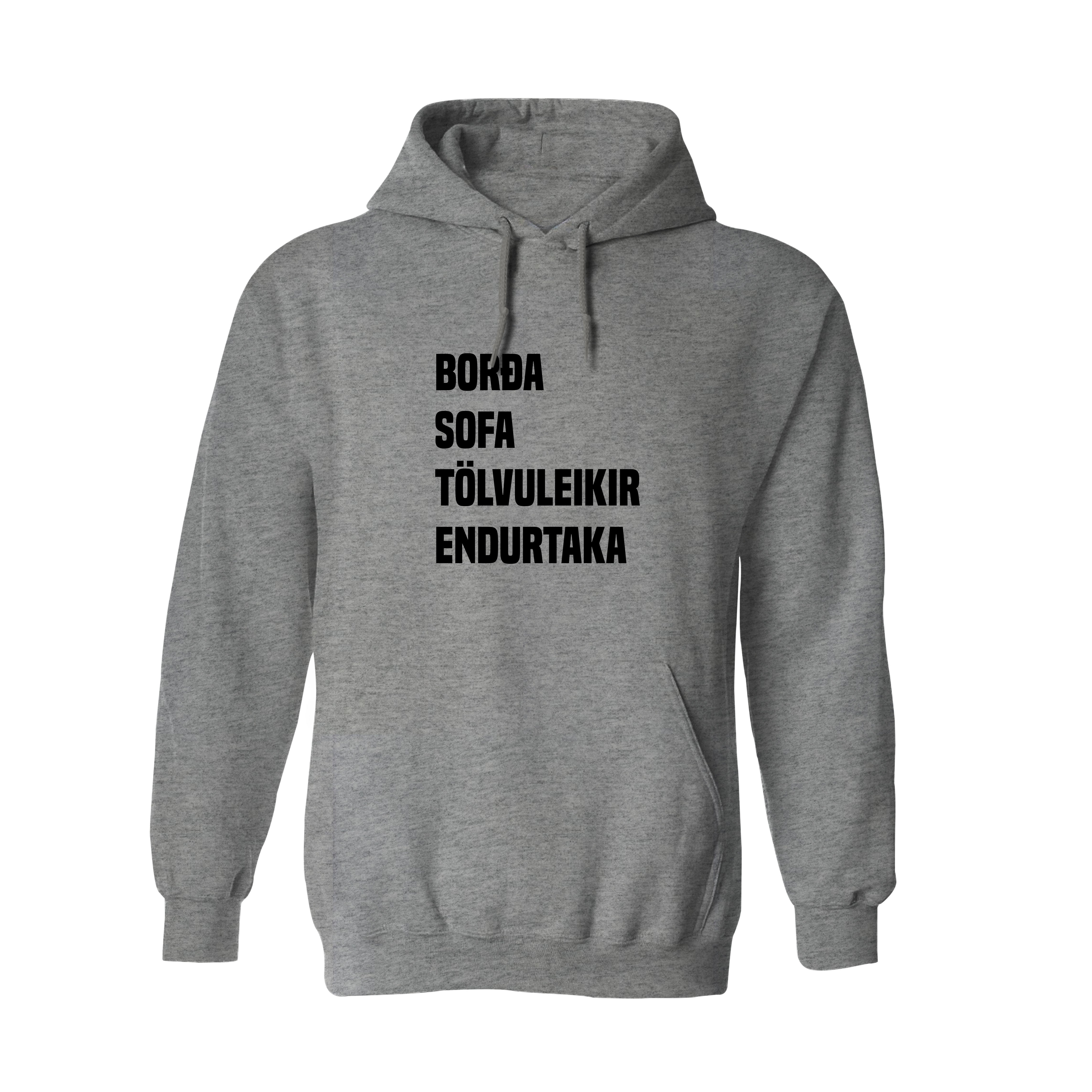 BORÐA SOFA TÖLVULEIKIR ENDURTAKA - Hettupeysa - Grá