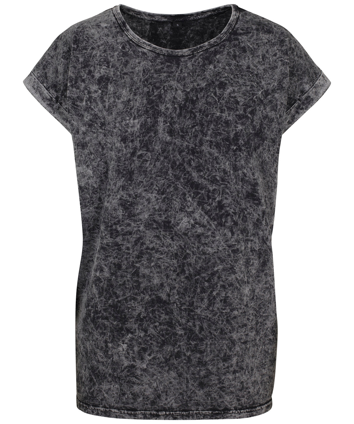 Stuttermabolir - Women's Acid Washed Extended Shoulder Tee