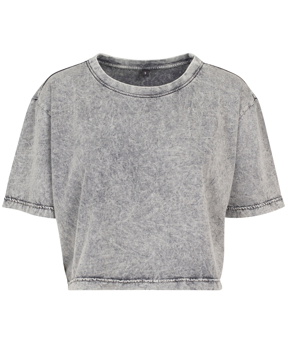 Stuttermabolir - Women's Acid Washed Cropped Tee