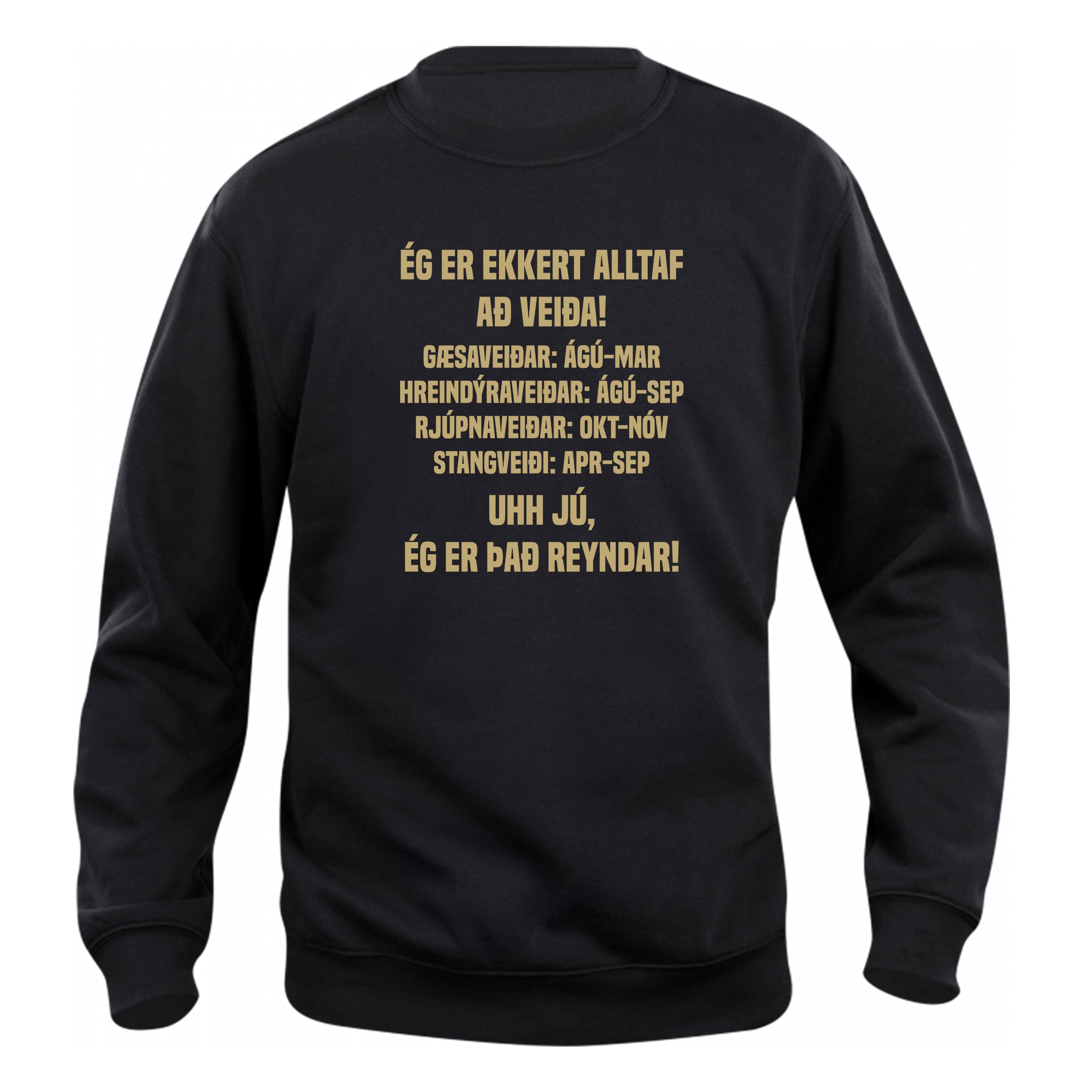 ÉG ER EKKERT ALLTAF AÐ VEIÐA! - Peysa - Svört