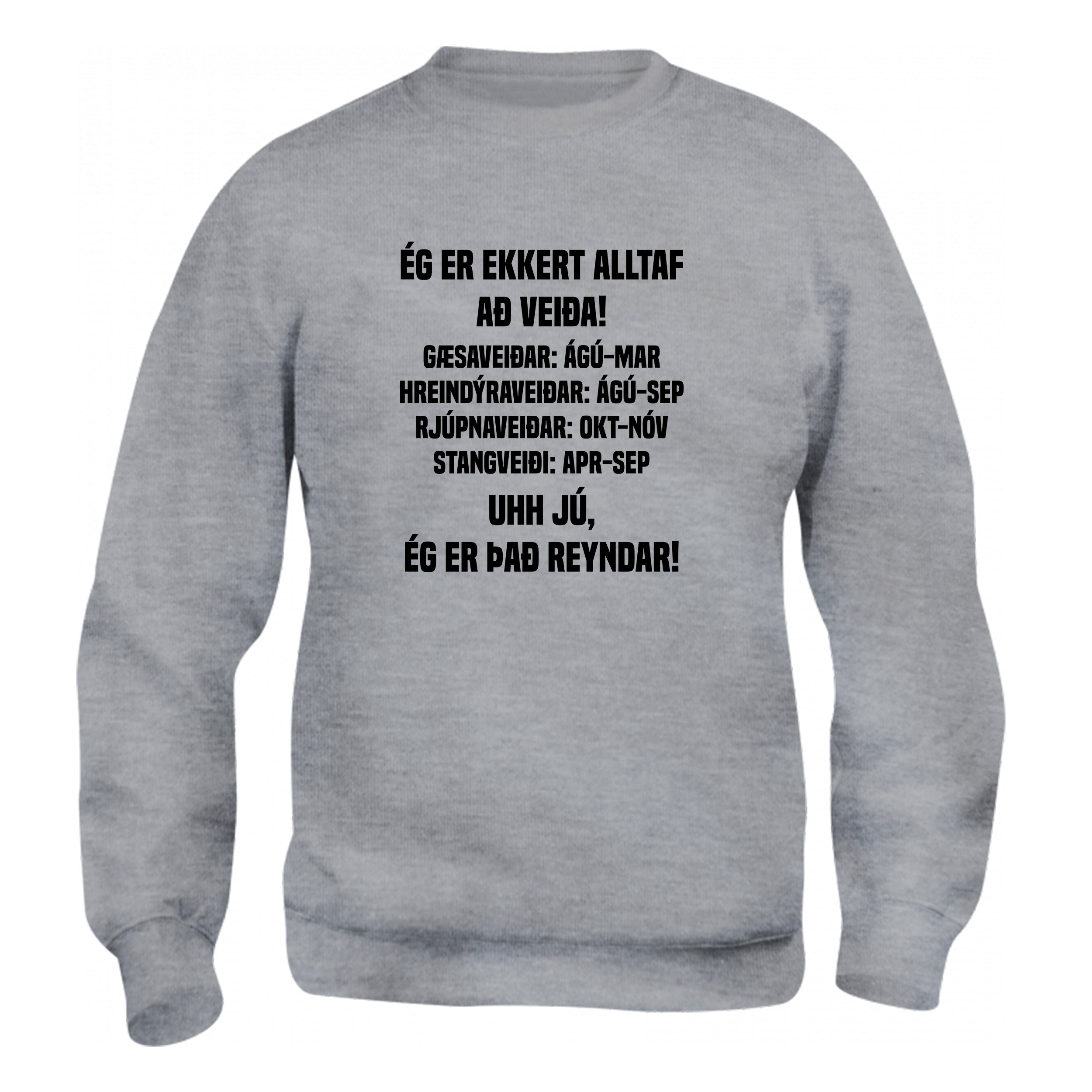 ÉG ER EKKERT ALLTAF AÐ VEIÐA! - Peysa - Grá