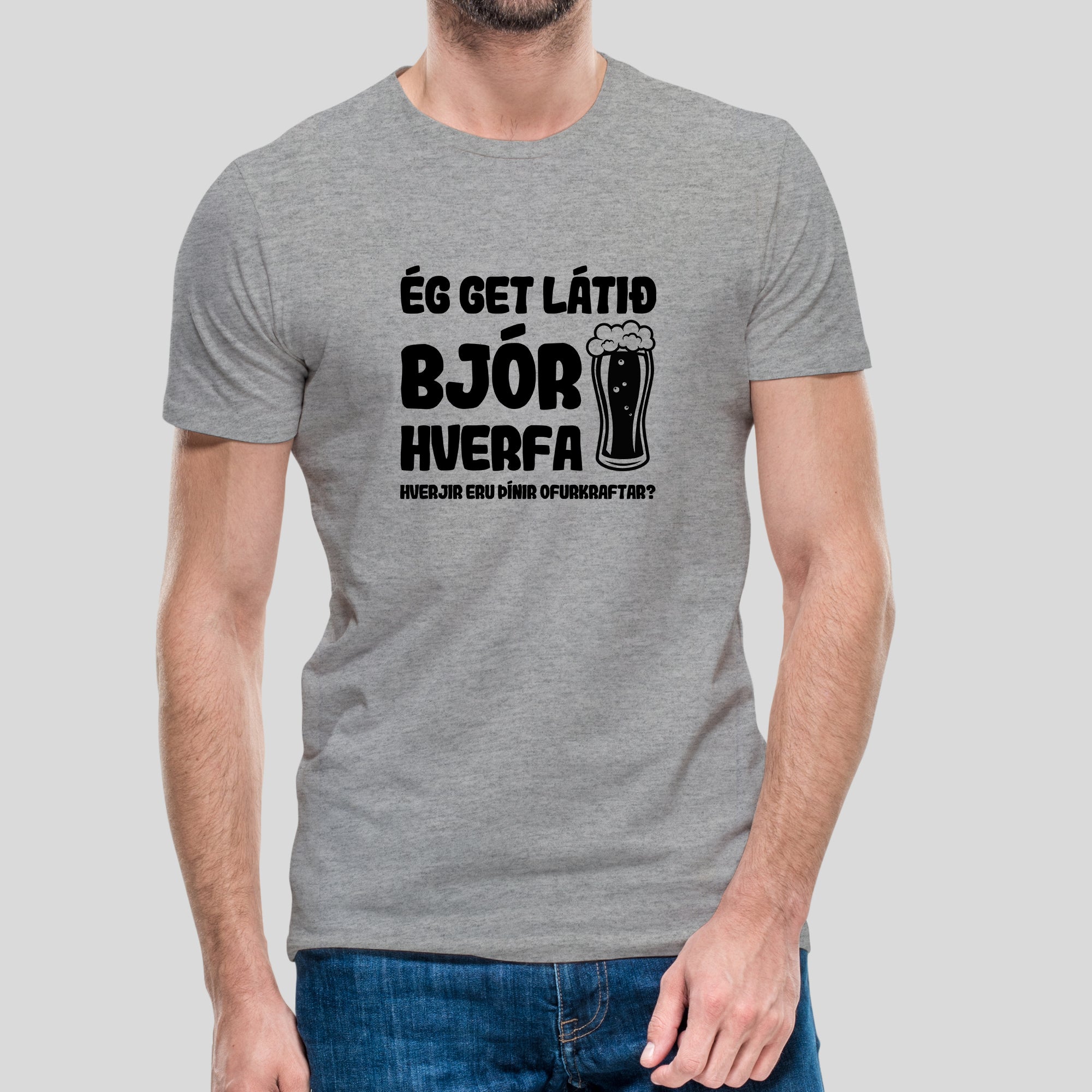 ÉG GET LÁTIÐ BJÓR HVERFA - Grár bolur