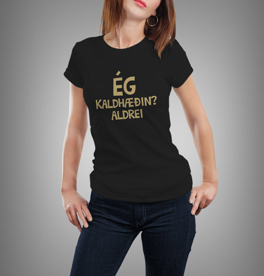 ÉG, KALDHÆÐIN - Svartur bolur