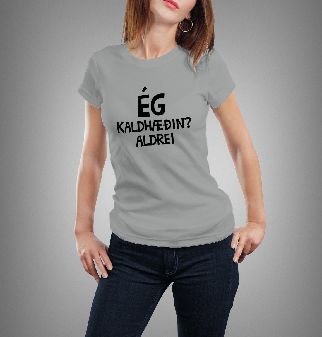 ÉG, KALDHÆÐIN - Grár bolur