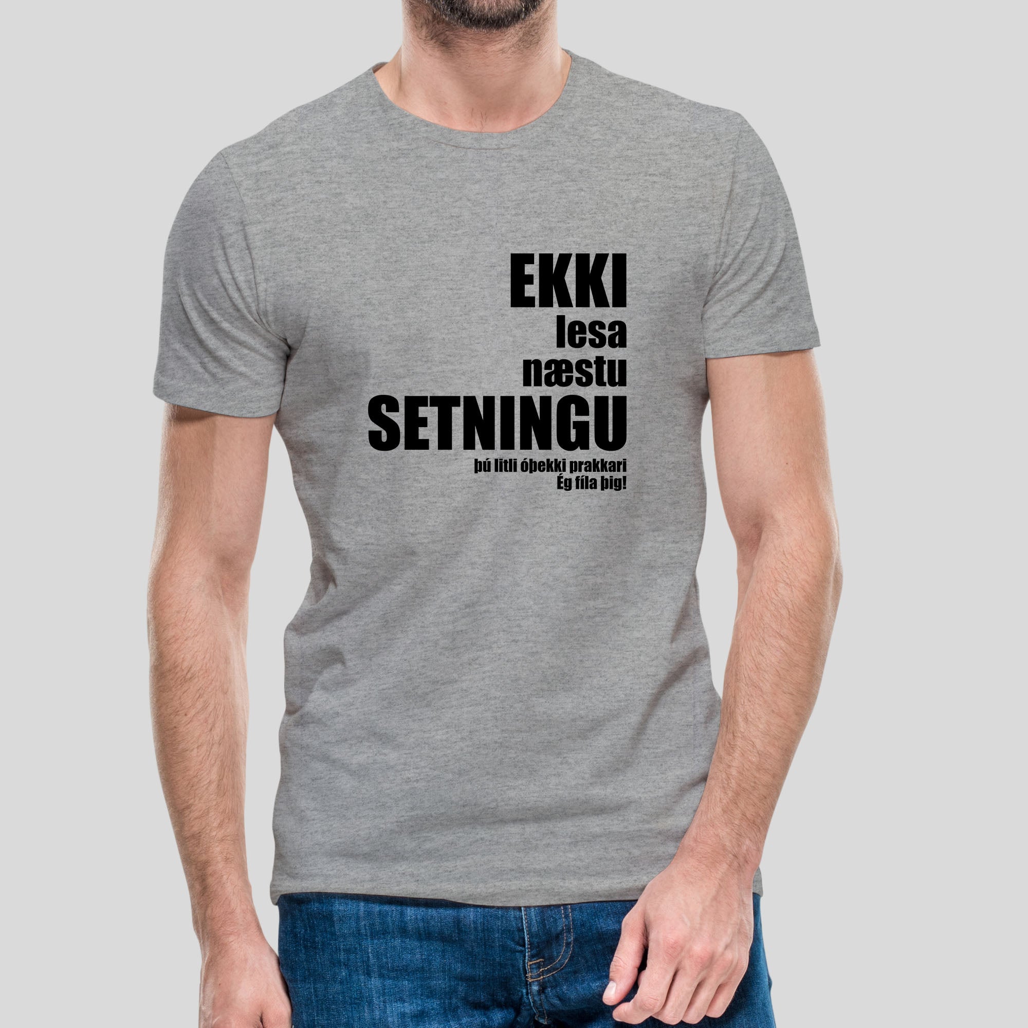 EKKI LESA NÆSTU SETNINGU - Grár bolur