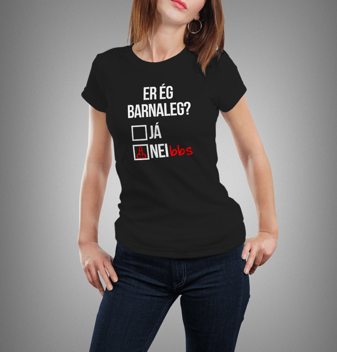 ER ÉG BARNALEG - Svartur bolur