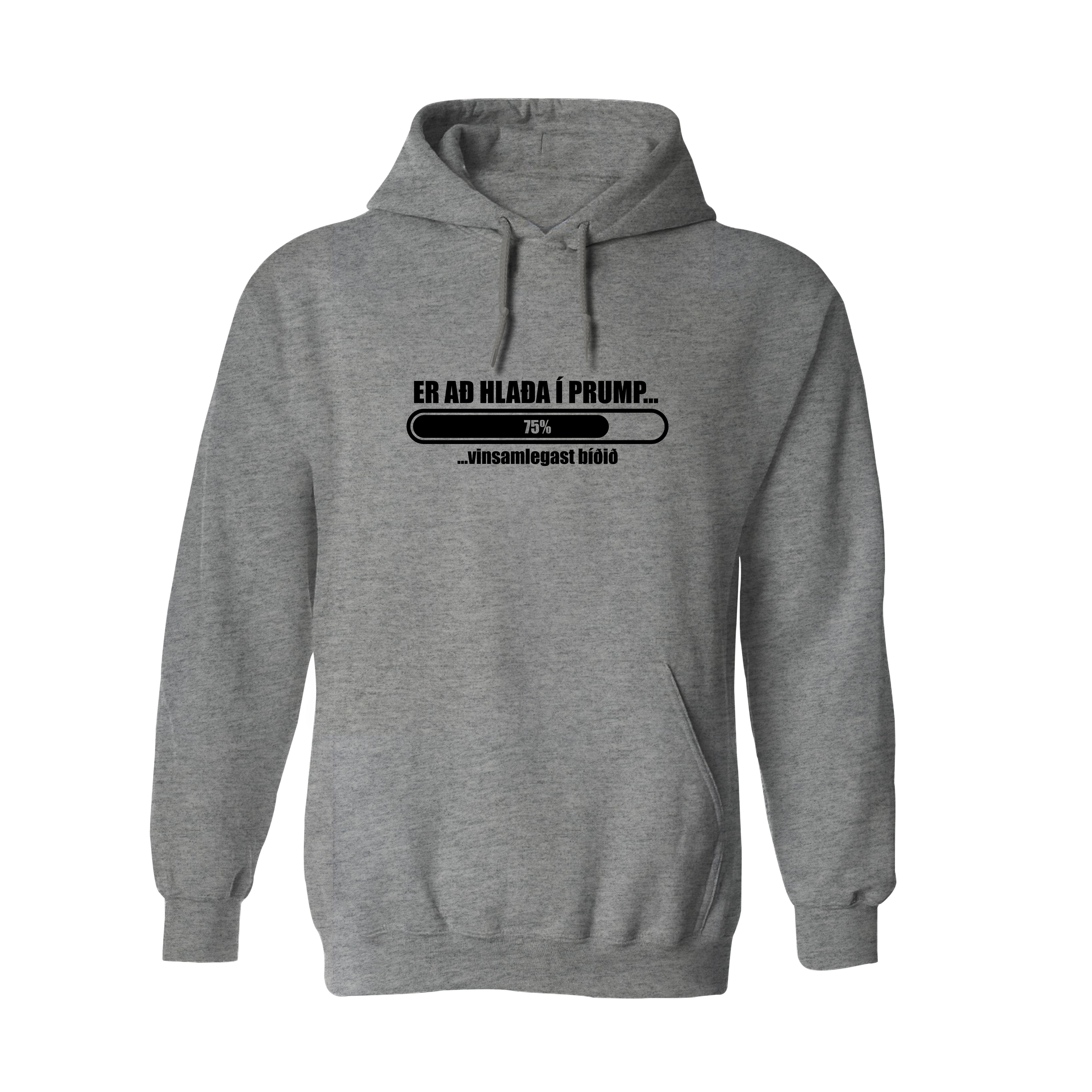 ER AÐ HLAÐA Í PRUMP - Hettupeysa - Grá