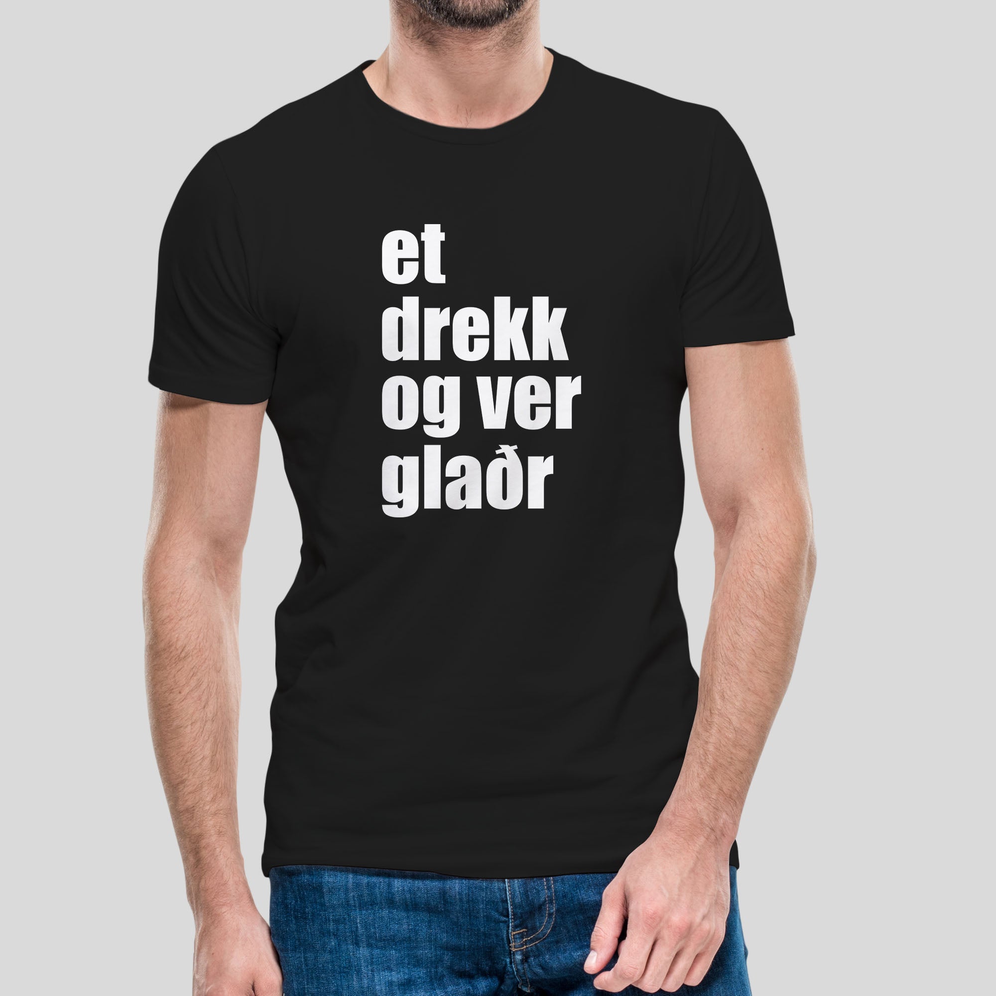 ET-DREKK OG VER-GLAÐR - Svartur bolur